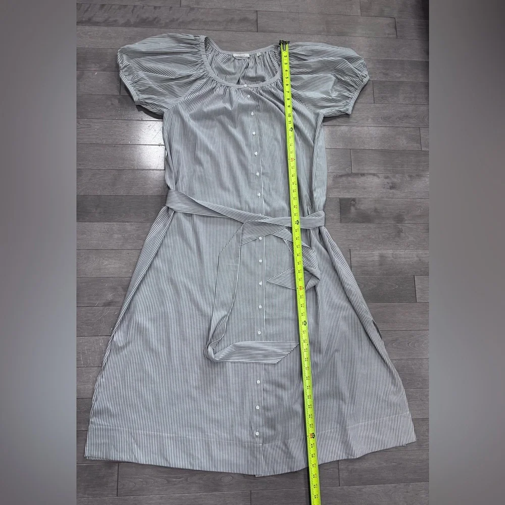 DÔEN Juno Belted Striped Brighton Midi Dress, Puff Sleeve, Cottagecore, Belt, XS - Picture 7 of 15